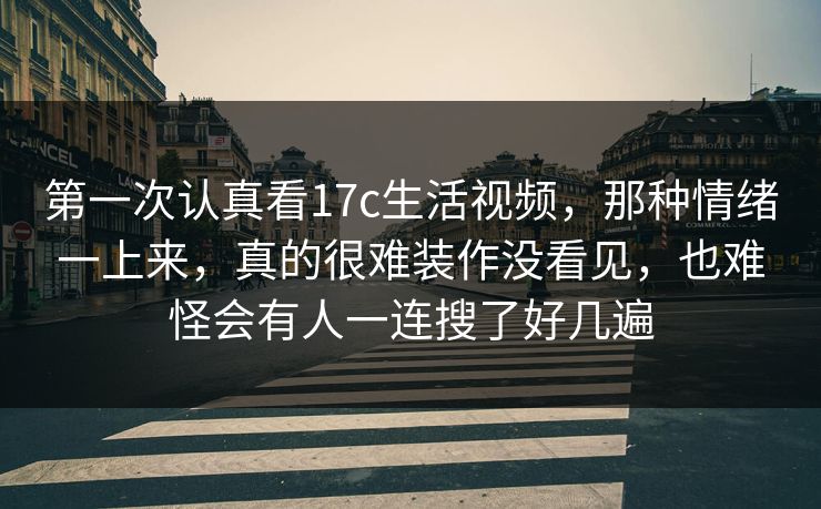 第一次认真看<strong>17C</strong>生活视频，那种情绪一上来，真的很难装作没看见，也难怪会有人一连搜了好几遍